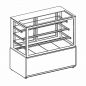 Preview: Wärmevitrine | Weiß-Schwarz | 1500x750x1300 mm