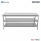 Preview: Arbeitstisch 1400x700x850mm Doppelboden ohne Aufsatzrahmen Gastronomie