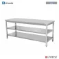 Preview: Arbeitstisch 1400x700x850mm Doppelboden ohne Aufsatzrahmen Gastronomie