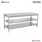 Preview: Arbeitstisch 700x700x850 mm Doppelboden ohne Aufkantung stabil