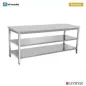 Preview: Arbeitstisch 150x70x85 cm ohne Aufkantung Doppelboden 700 mm tief