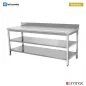 Preview: Arbeitstisch 80x70 cm mit Aufsatz und Doppelboden, Tiefe 700 mm