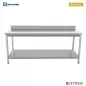 Preview: Arbeitstisch 700 mit Aufkantung und Grundboden 180x70x85cm Edelstahl