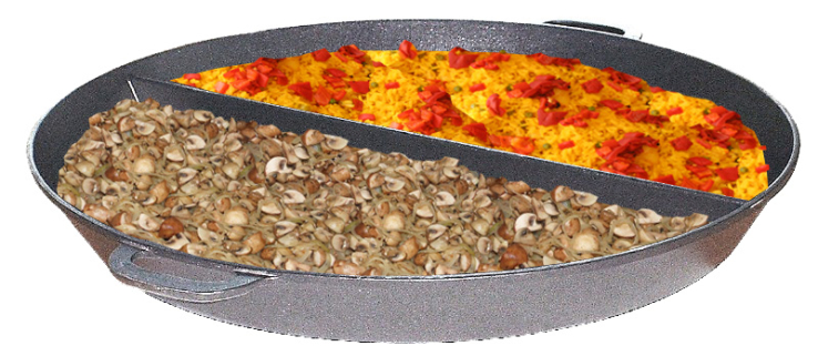 Grote pan Ø 800 mm met 2-deling