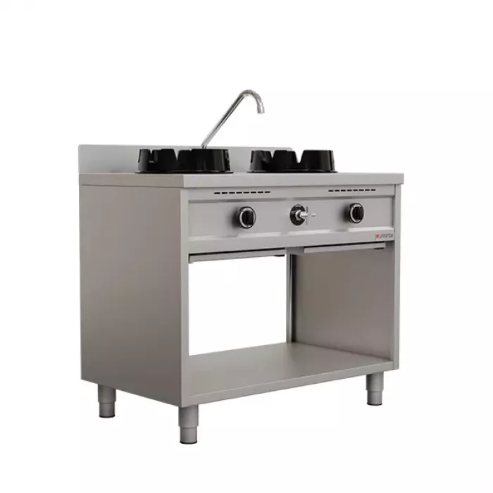 Gas-Wokherd KRT-02-M 2 Kochzonen 2x15 kW für Erdgas/Propan
