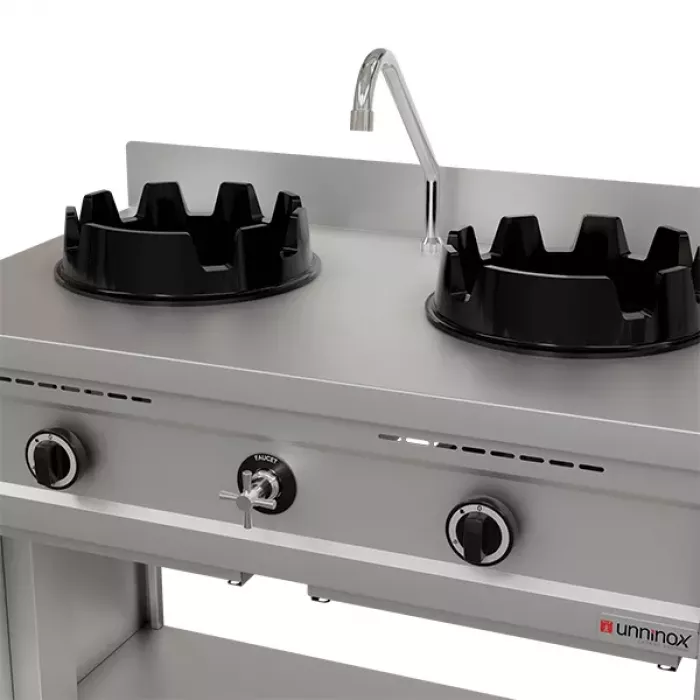 Gas-Wokherd KRT-02-M 2 Kochzonen 2x15 kW für Erdgas/Propan