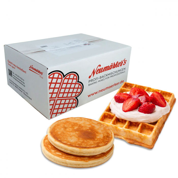 Neumärker Protein-Waffel & Pancake Ready-Mix | Gastro-Backmischung für Protein-Waffeln und Protein-Pancakes | Karton à 10 kg (10x 1 kg)