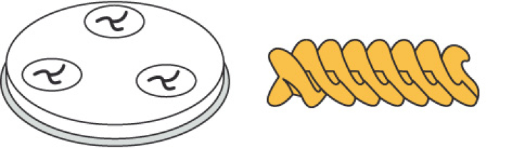 Pasta-schijf Ø 50 mm Fusilli voor pastamachine PF15E