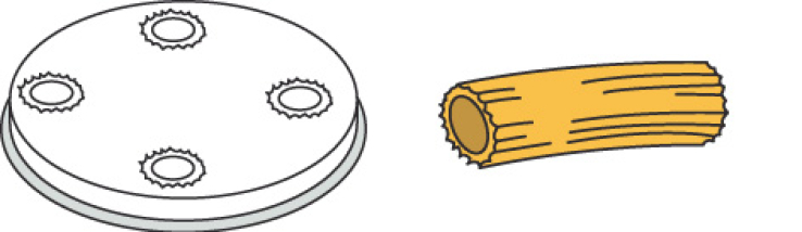 Pasta-schijf Ø 50 mm Maccheroni voor pastamachine PF15E