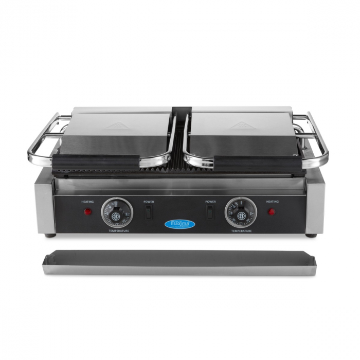 Kontaktgrill - gerillt - Doppelgrillplatte - 2 x 22 cm