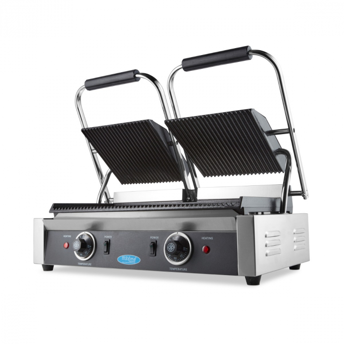 Kontaktgrill - gerillt - Doppelgrillplatte - 2 x 22 cm