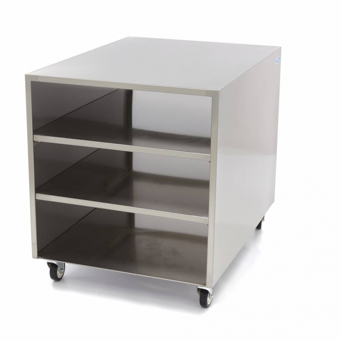 Edelstahl-Maschinentisch - 60 x 80 cm - 120 kg Tragfähigkeit - auf Rollen