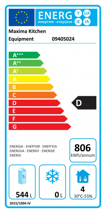 Kühlschrank - 600L - 4 verstellbare Regale - Weiß
