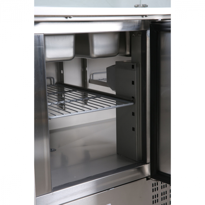 EASYLINE Saladette 700 / 2-fach mit eckigem Glasaufsatz