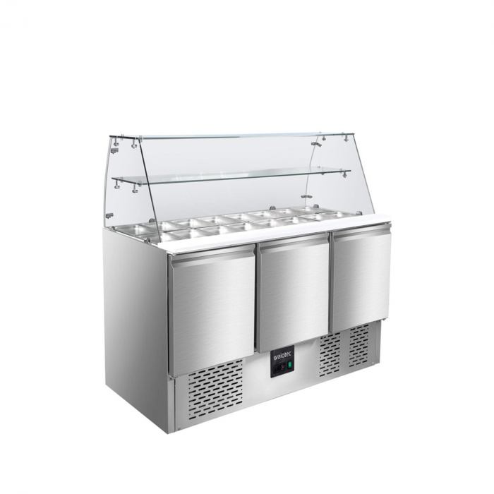 Saladette 700 3-fach mit eckigem Glasaufsatz - Gastrohot