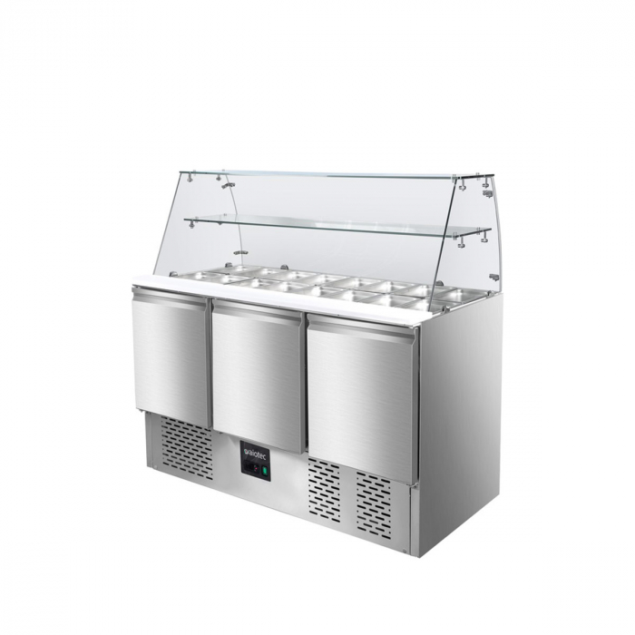 EASYLINE Saladette 700 / 3-fach mit eckigem Glasaufsatz