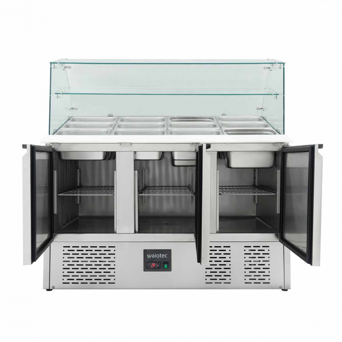 EASYLINE Saladette 700 / 3-fach mit eckigem Glasaufsatz