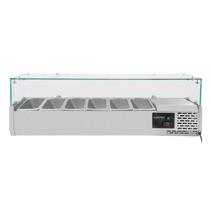 Kühlaufsatz 330 mit Glasabdeckung 6xGN1/4 - 1400 - Gastrohot