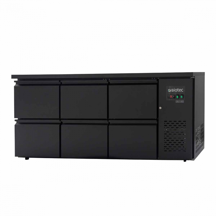 EASYLINE Barkühltisch schwarz / 6 Schubladen - 425 l