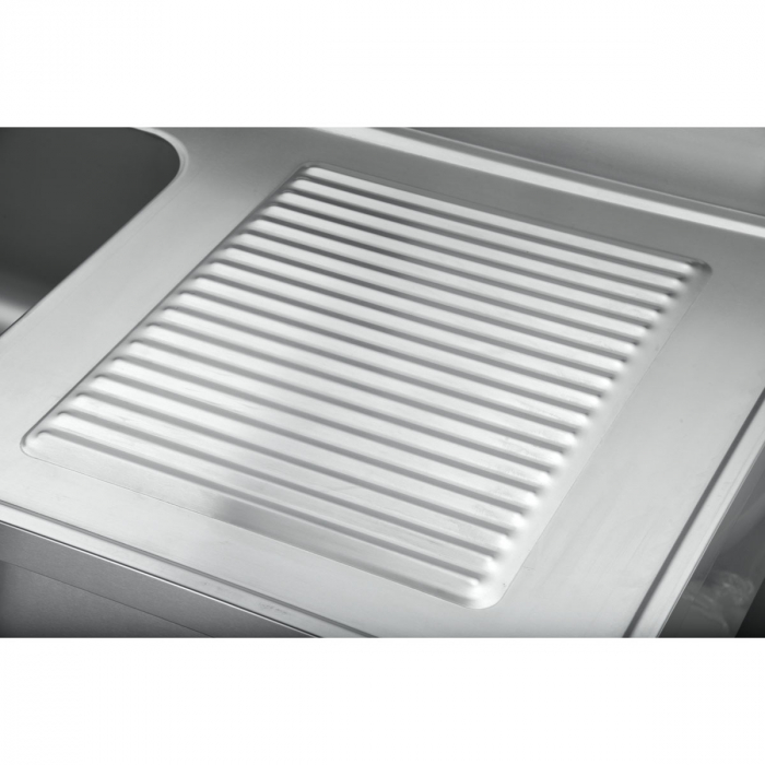 EASYLINE Spültisch 600 / 2 Becken links und Abtropffläche B:1600