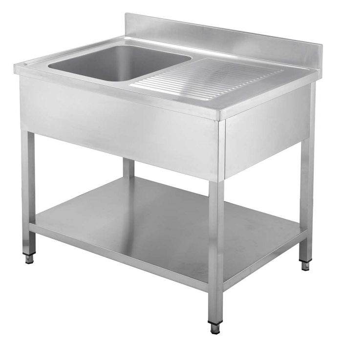 Spültisch 700 1 Becken links und Abtropffläche B 1200 - Easyline