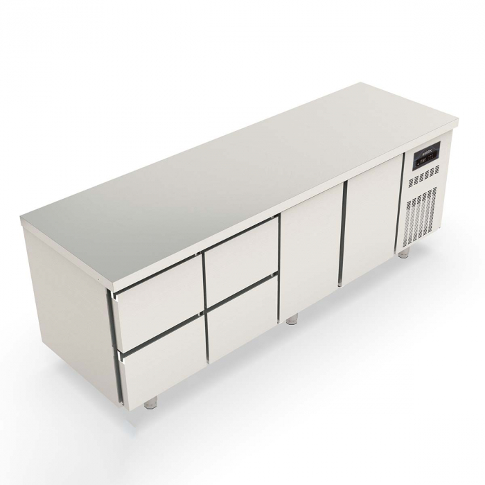 TOPLINE Kühltisch 700 / 4-fach GN1/1 mit 4 Schubladen / 2 Türen