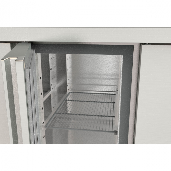 TOPLINE Tiefkühltisch 700 / 3-fach GN1/1 mit 2 Schubladen / 2 Türen & Aufkantung
