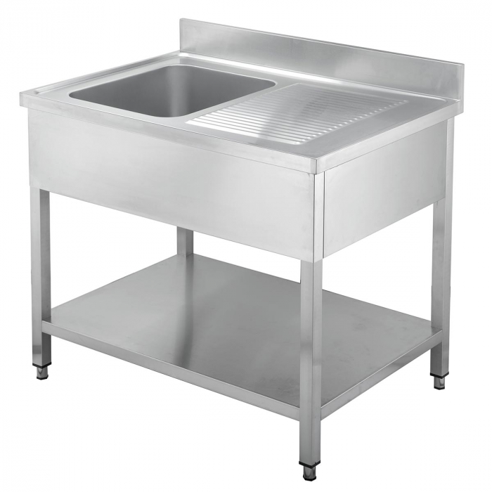 Spültisch 700 1 Becken links Abtropffläche B 1200 - Edelstahl Spültisch für die Gastronomie