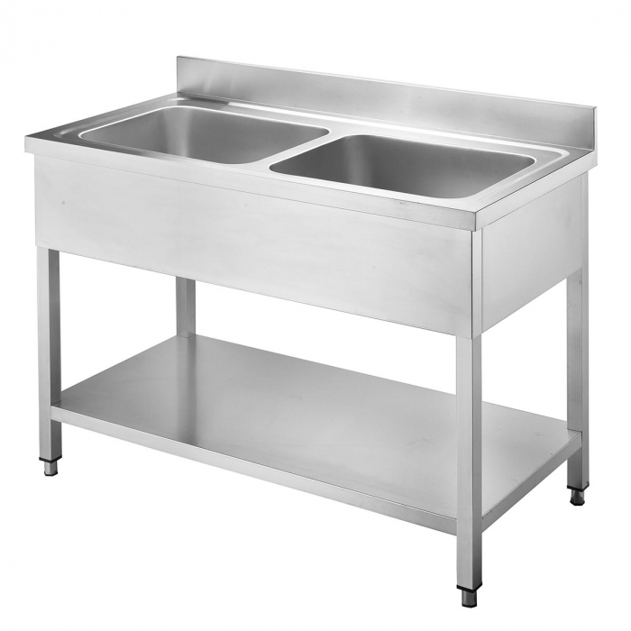 Spültisch 700 2 Becken B 1200 - Topline Spültisch für die Gastronomie