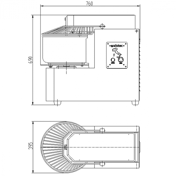 EASYLINE Teigknetmaschine abnehmbarer Kessel - 20 Liter / 400 Volt