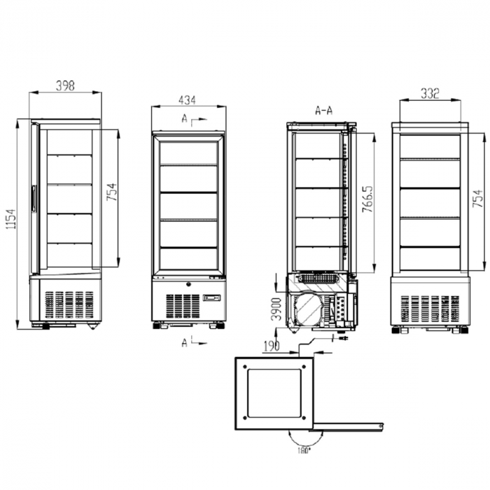 TOPLINE Kühlvitrine 4-fach / 92 Liter "weiß"