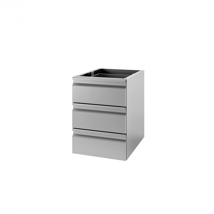 Schubladenblock mit 3 Schubladen für Arbeitstisch 700 mm breit - Gastrohot