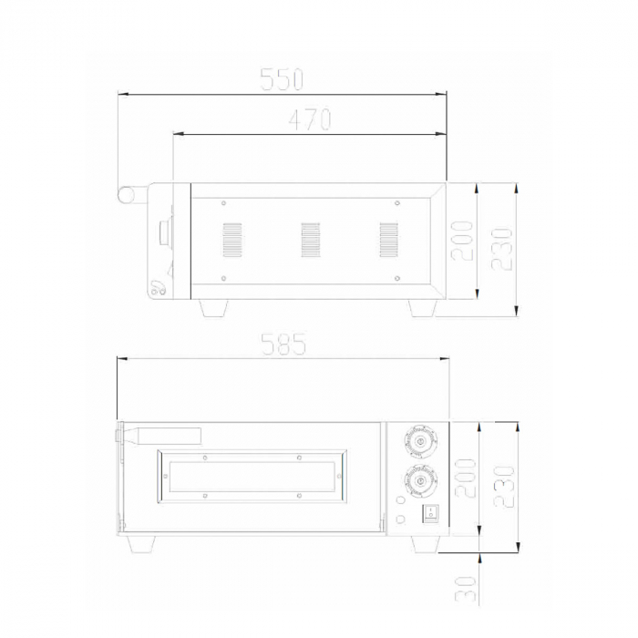 EASYLINE Elektro Pizzaofen mit 1 Backkammer