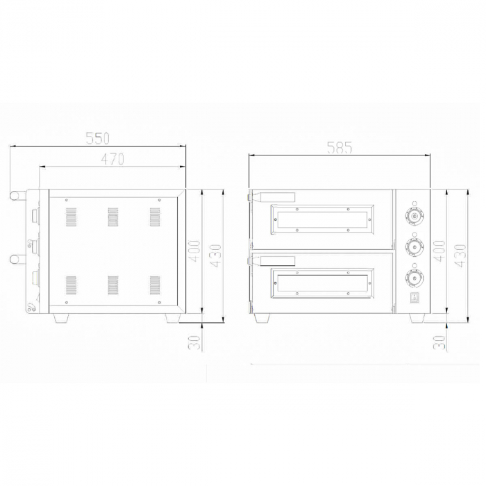 EASYLINE Elektro Pizzaofen mit 2 Backkammern