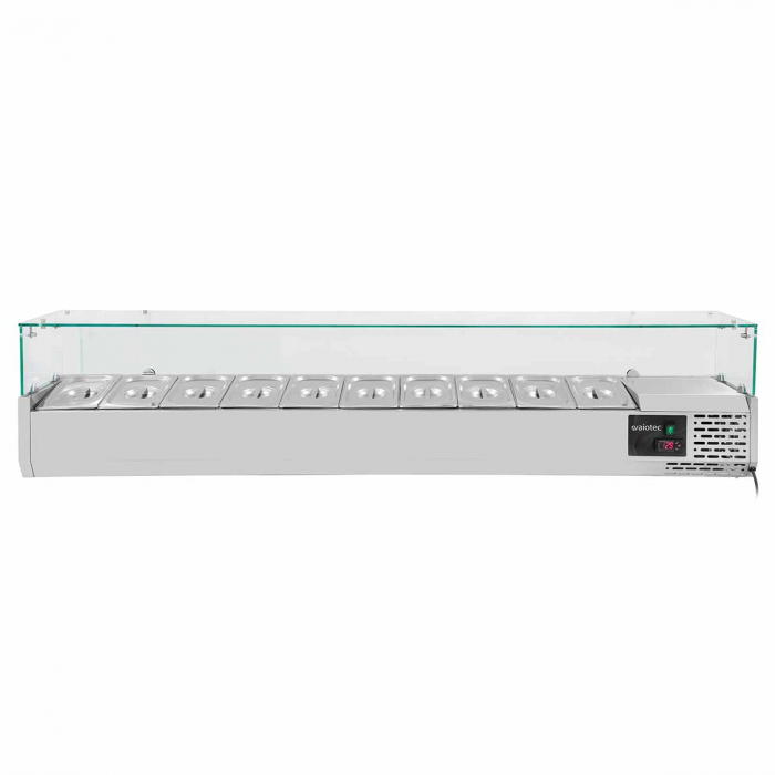EASYLINE Pizzakühltisch 800 / 2-türig & 7 Schubladen "grau" inkl. Kühlaufsatz GN1/4