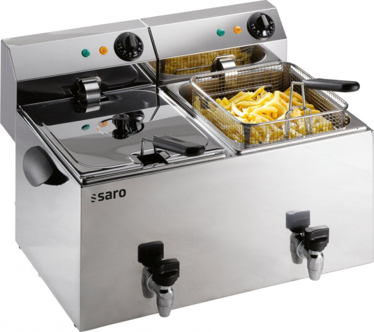 Fritteuse 2x 3.25 kW 2x 8 Liter | Becken mit Kältezone