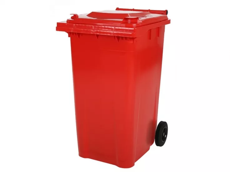 2 Rad Müllgroßbehälter 80 Liter rot