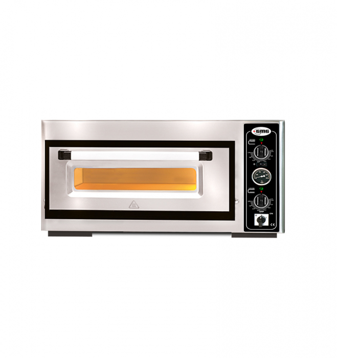 Pizzaofen PF4040 E18 M Thermom elektrisch 1x Ø 39cm 3.5 kW 230V Edelstahl 1 Backkammer mit 18cm Höhe