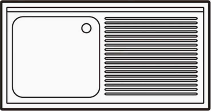 600 Spültisch Grundboden Demontabel 1 Links 1200