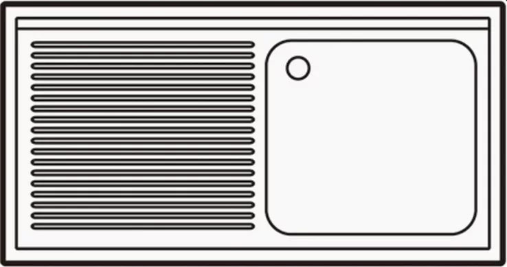 600 Spültisch Grundboden Demontabel 1 Rechts 1200