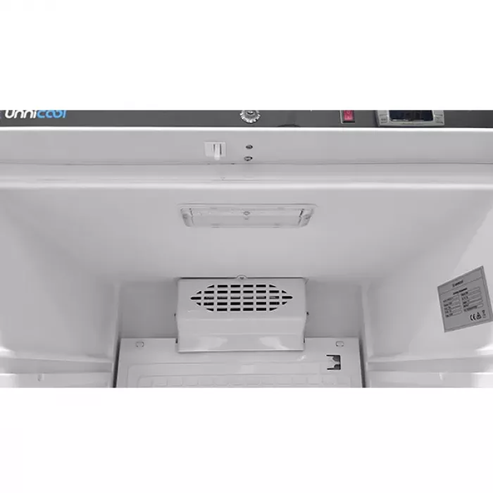Kühlschrank 630L Glastür ventiliert weiß +2°C bis +8°C abschließbar