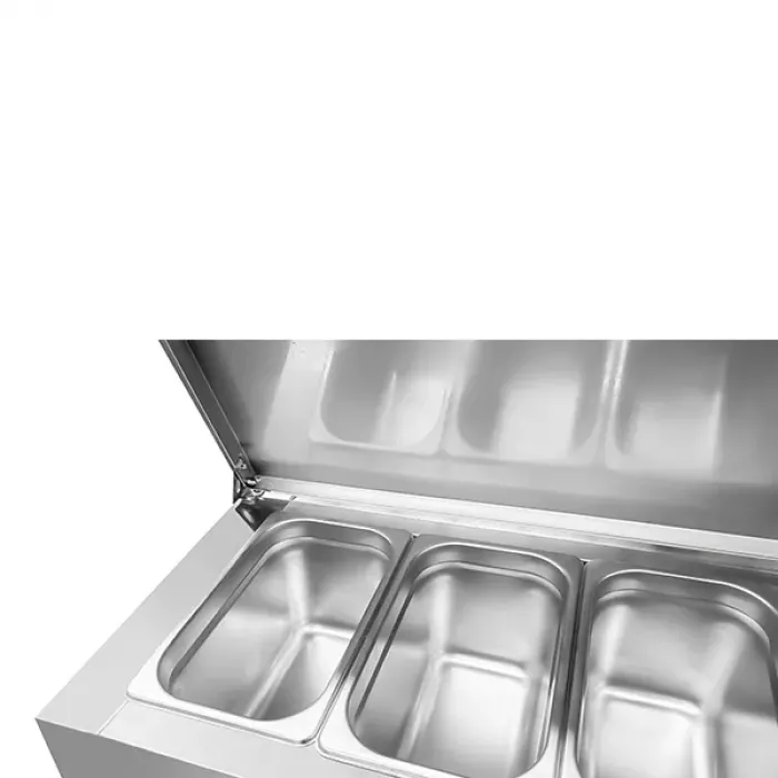 Saladette 3 Türen 1/1 GN Zwangsbelüftung Klappdeckel +2°C bis +8°C