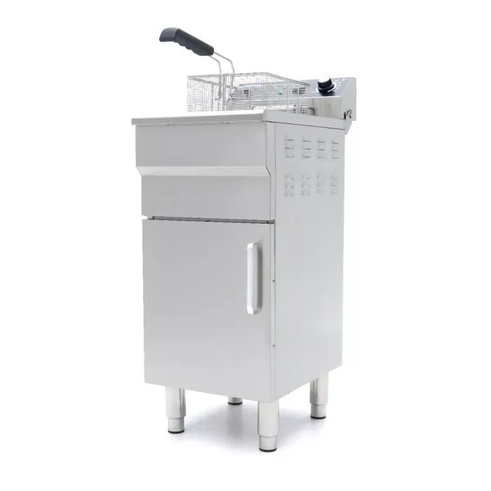 Fritteuse - 16 l - 1 Korb - mit Ablasshahn und Ständer - 230V