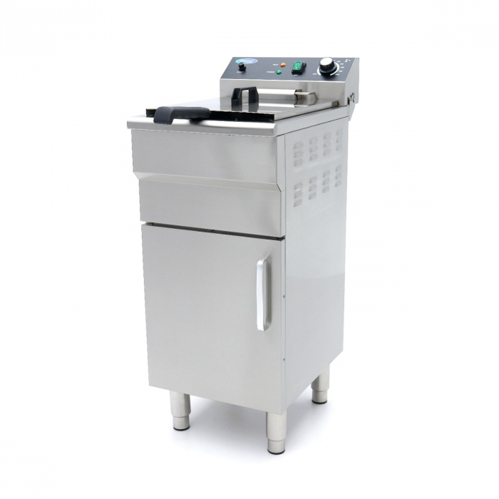 Fritteuse - 16 l - 1 Korb - mit Ablasshahn und Ständer - 230V