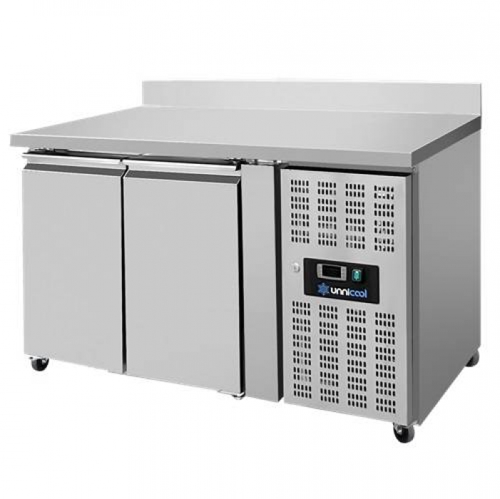 Kühltisch 2 Türen 1360x700x850mm Edelstahl Umluftkühlung R290