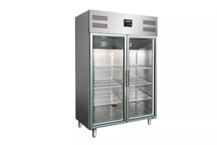 Gewerbekühlschrank Glastür 2/1 GN | B 1340 x L 810 x H 2000