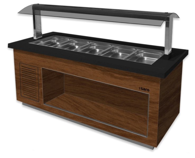 Heet buffet 3x 1/1 GN bruin/zwart