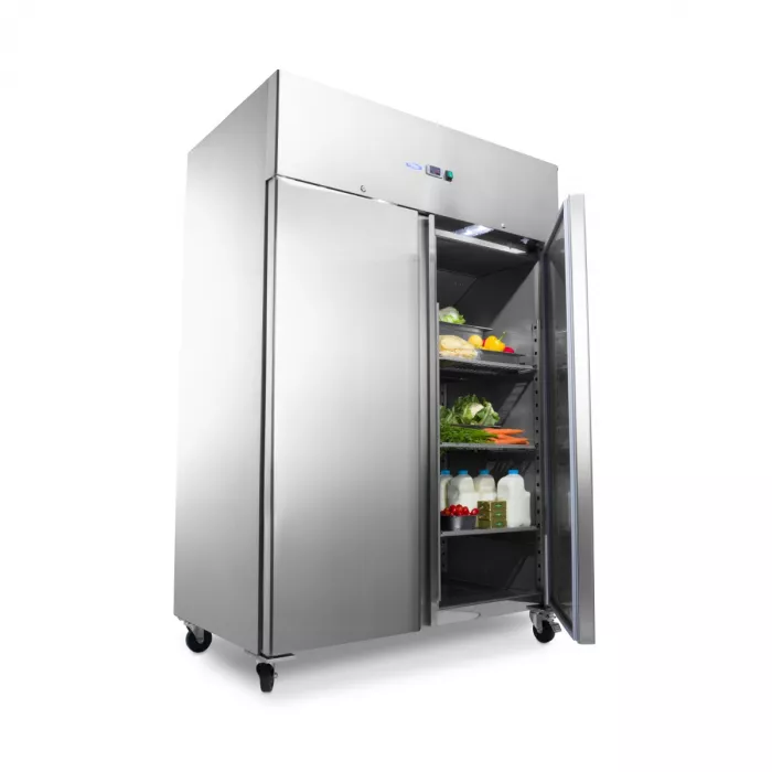 Kühlschrank - 1200 l - 6 einstellbare Regale (2/1 GN) - auf Rädern - Edelstahl