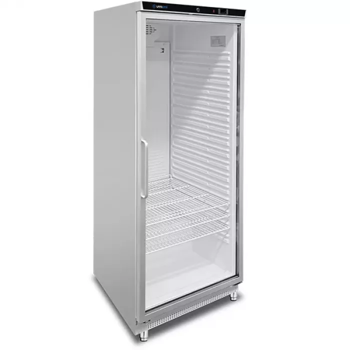 Kühlschrank 630L Glastür ventiliert weiß +2°C bis +8°C abschließbar