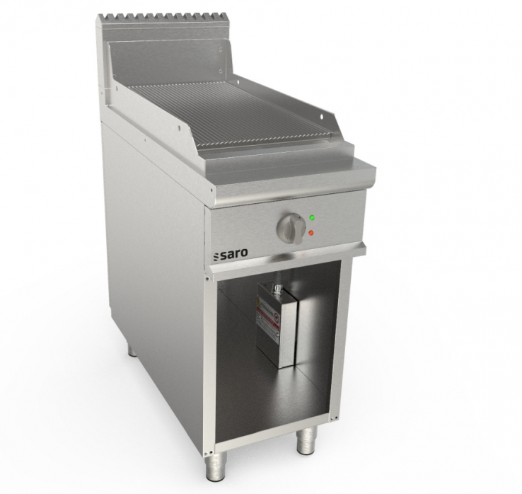 Elektrogriddleplatte 400 mm breit Stand gerillt